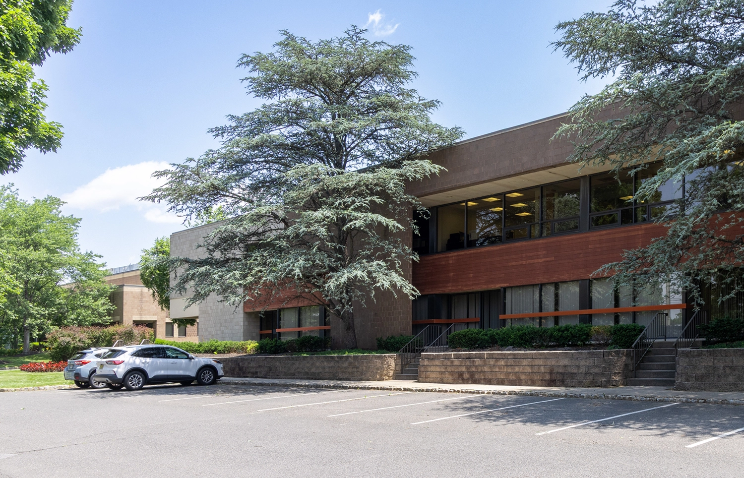 Two-story office building and parking lot