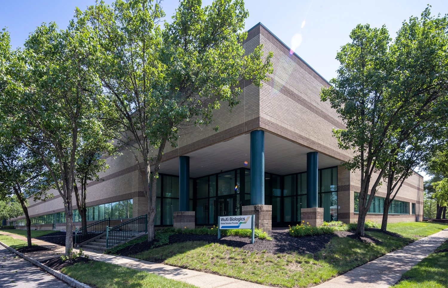 Outdoor entrance to the WuXi Biologics research facility