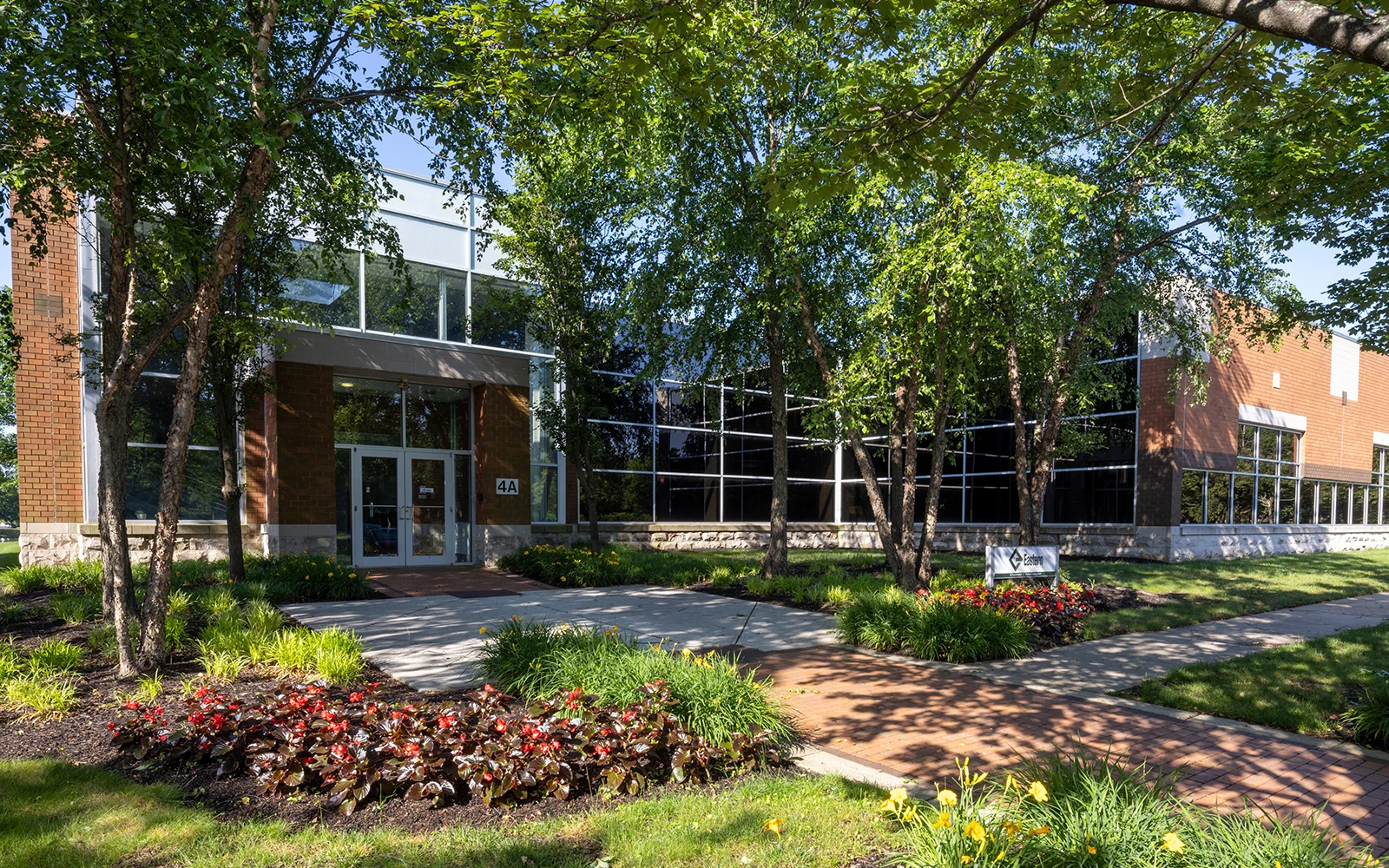 Outdoor entrance to a life science laboratory in Cedar Brook