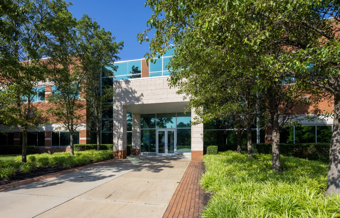 Outdoor sidewalk to office building entrance in Cranbury New Jersey